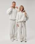 QUARTER ZIP - CURSIVE MARL GREY