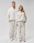 QUARTER ZIP - CURSIVE MARL GREY
