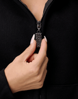 BASYQS BOXY ZIP UP - BLACK