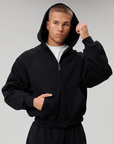 BASYQS BOXY ZIP UP - BLACK