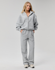BASYQS BOXY ZIP UP - GREY