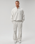 QUARTER ZIP - CURSIVE MARL GREY