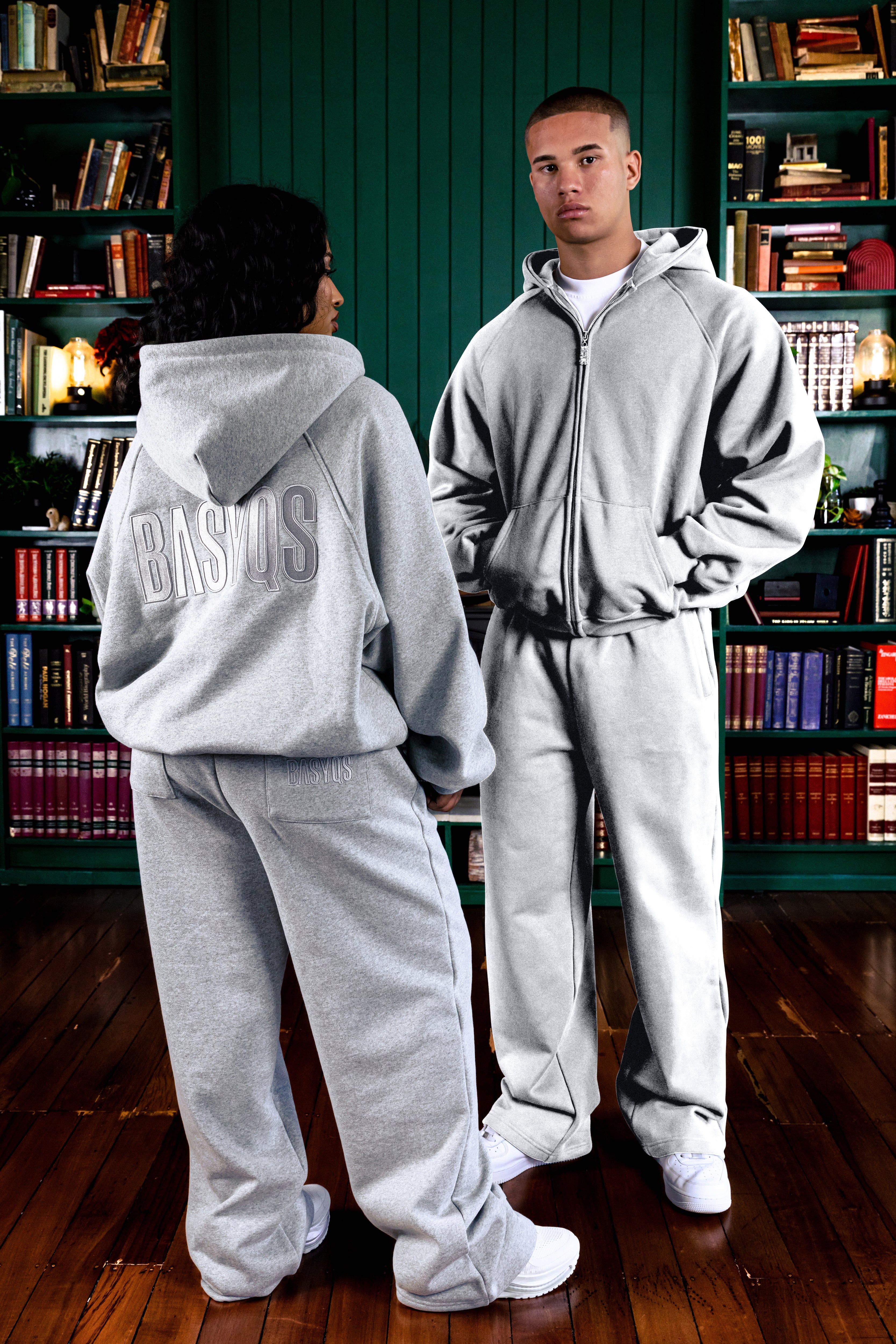 BASYQS CORE ZIP UP - GREY