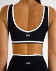 VIVIAN CROP - CAVIAR/WHITE TRIM