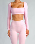 RACHEL LONG SLEEVE CROP - PETAL