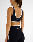 VIVIAN CROP - CAVIAR/WHITE TRIM