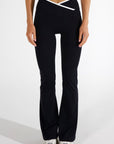 VIVIAN FLARED PANTS - CAVIAR/WHITE TRIM
