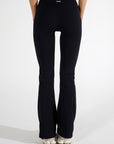 VIVIAN FLARED PANTS - CAVIAR/WHITE TRIM