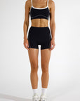 ELLIE SHORTS - CAVIAR/WHITE TRIM