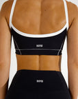 ELLIE CROP - CAVIAR/WHITE TRIM