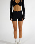 SIERRA SCRUNCH SHORTS - CAVIAR