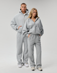 BASYQS BOXY ZIP UP - GREY