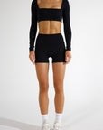 CLAUDIA SCRUNCH SHORTS - CAVIAR