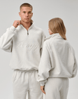 QUARTER ZIP - CURSIVE MARL GREY
