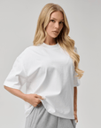 BASYQS BOXY T-SHIRT - WHITE