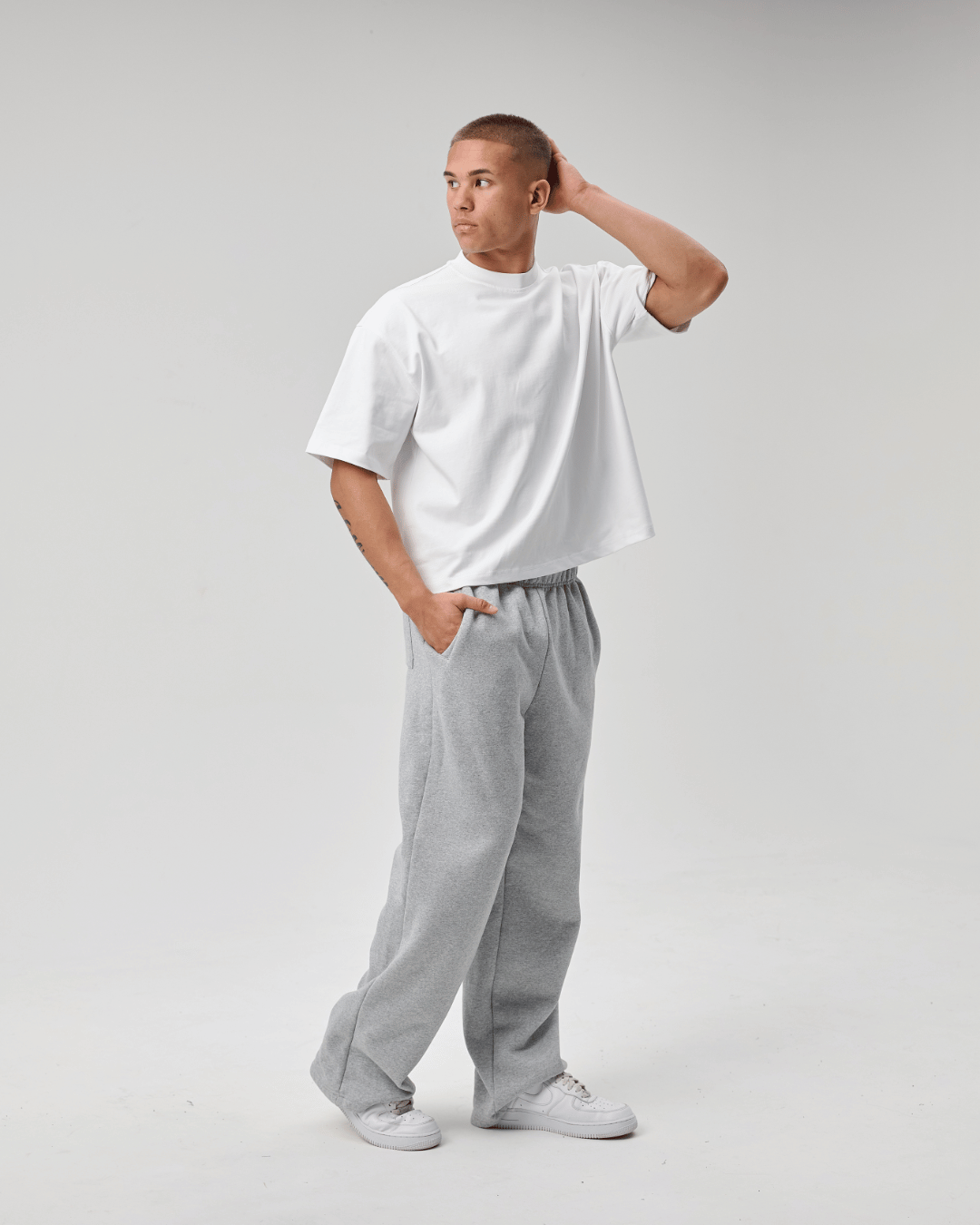 BASYQS BOXY T-SHIRT - WHITE