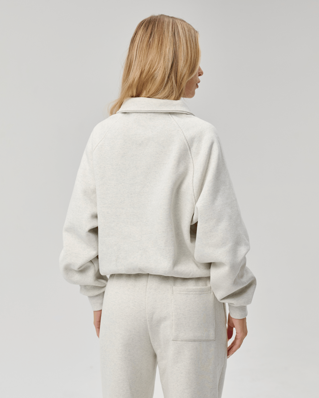 QUARTER ZIP - MARL GREY
