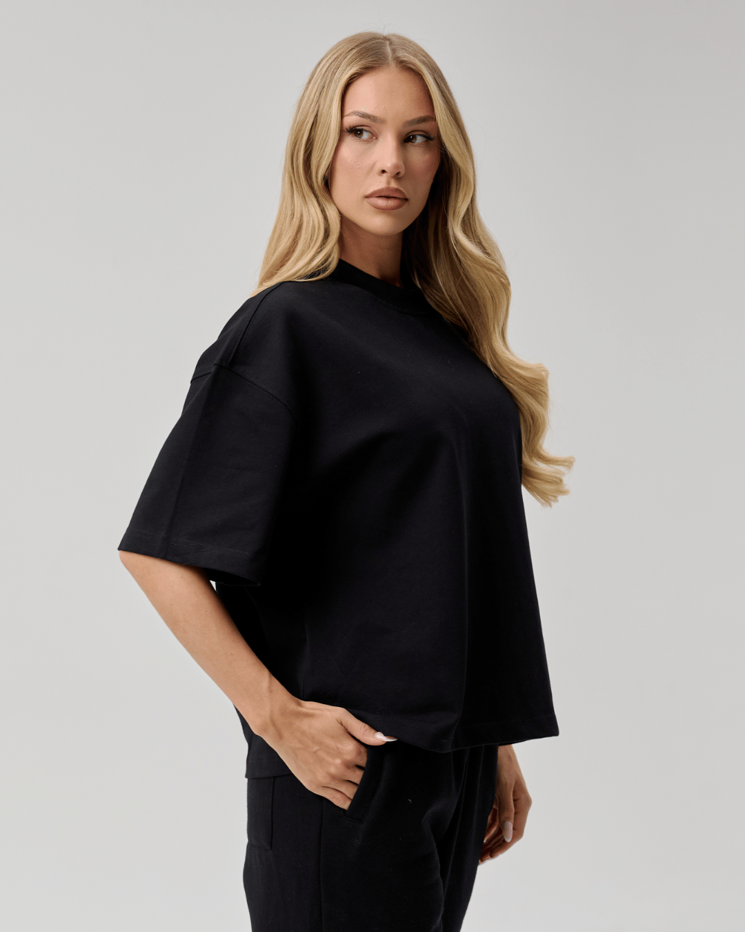BASYQS BOXY T-SHIRT - BLACK