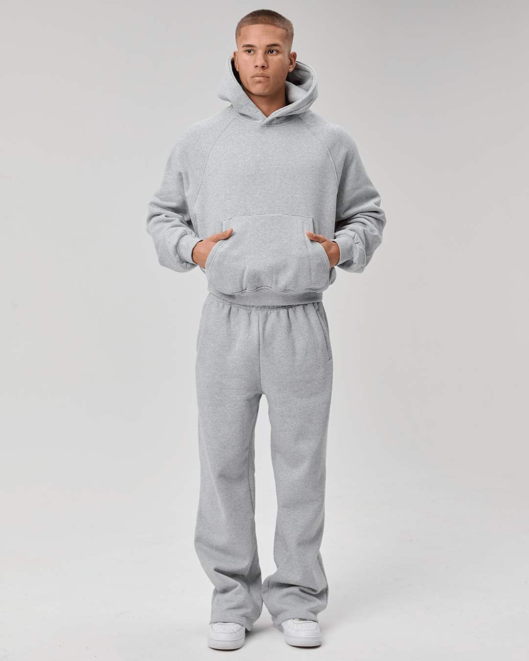 BASYQS BOXY HOODIE - GREY