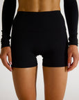 CLAUDIA SCRUNCH SHORTS - CAVIAR