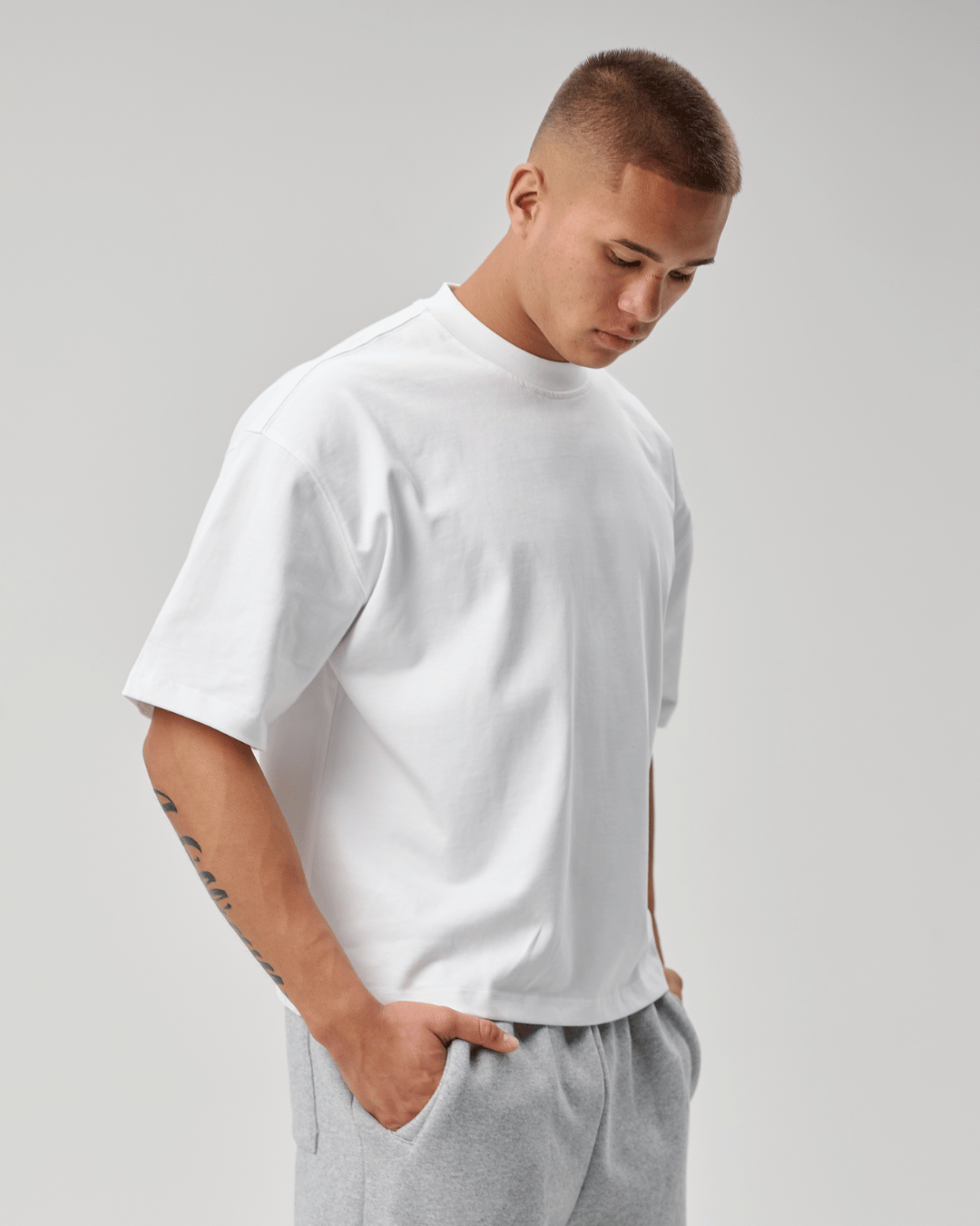 BASYQS BOXY T-SHIRT - WHITE