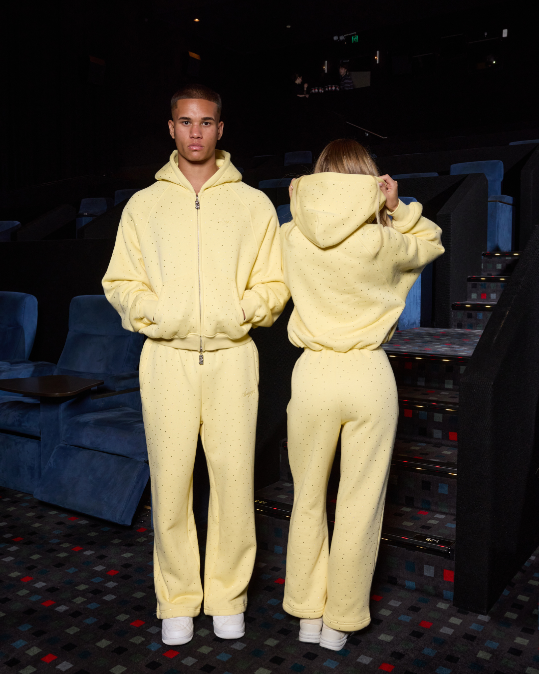 RHINESTONE SWEATS - BABY YELLOW