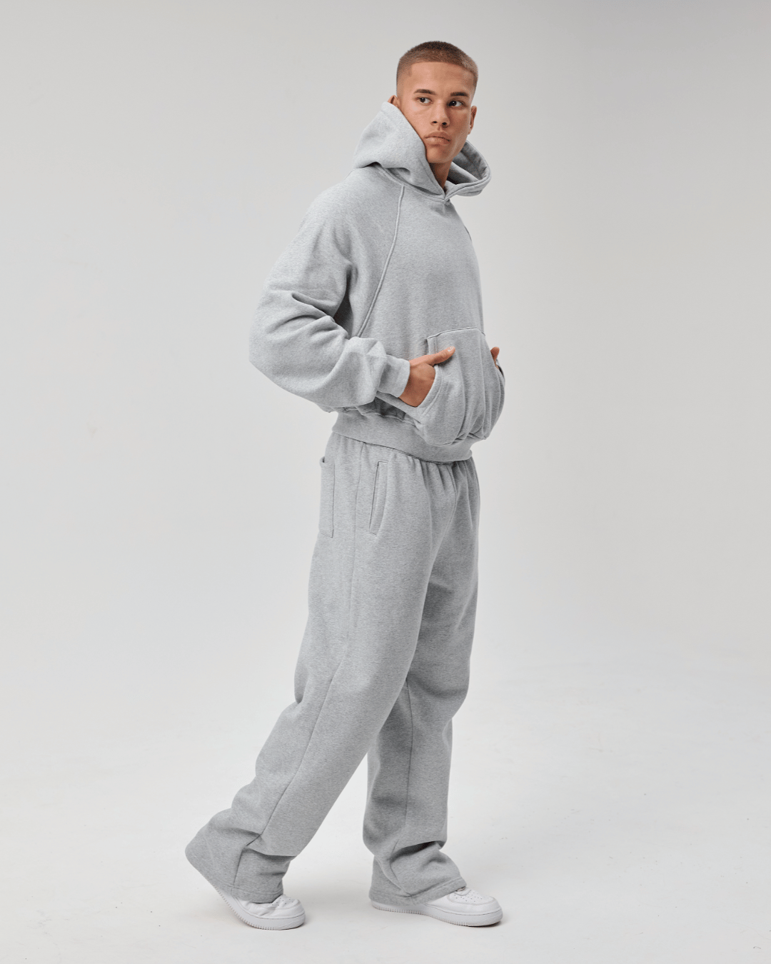 BASYQS BOXY HOODIE - GREY