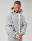 BASYQS BOXY ZIP UP - GREY
