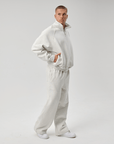 QUARTER ZIP - MARL GREY
