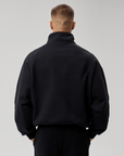 QUARTER ZIP - CURSIVE BLACK