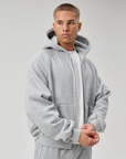 BASYQS BOXY ZIP UP - GREY
