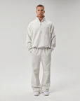 QUARTER ZIP - CURSIVE MARL GREY