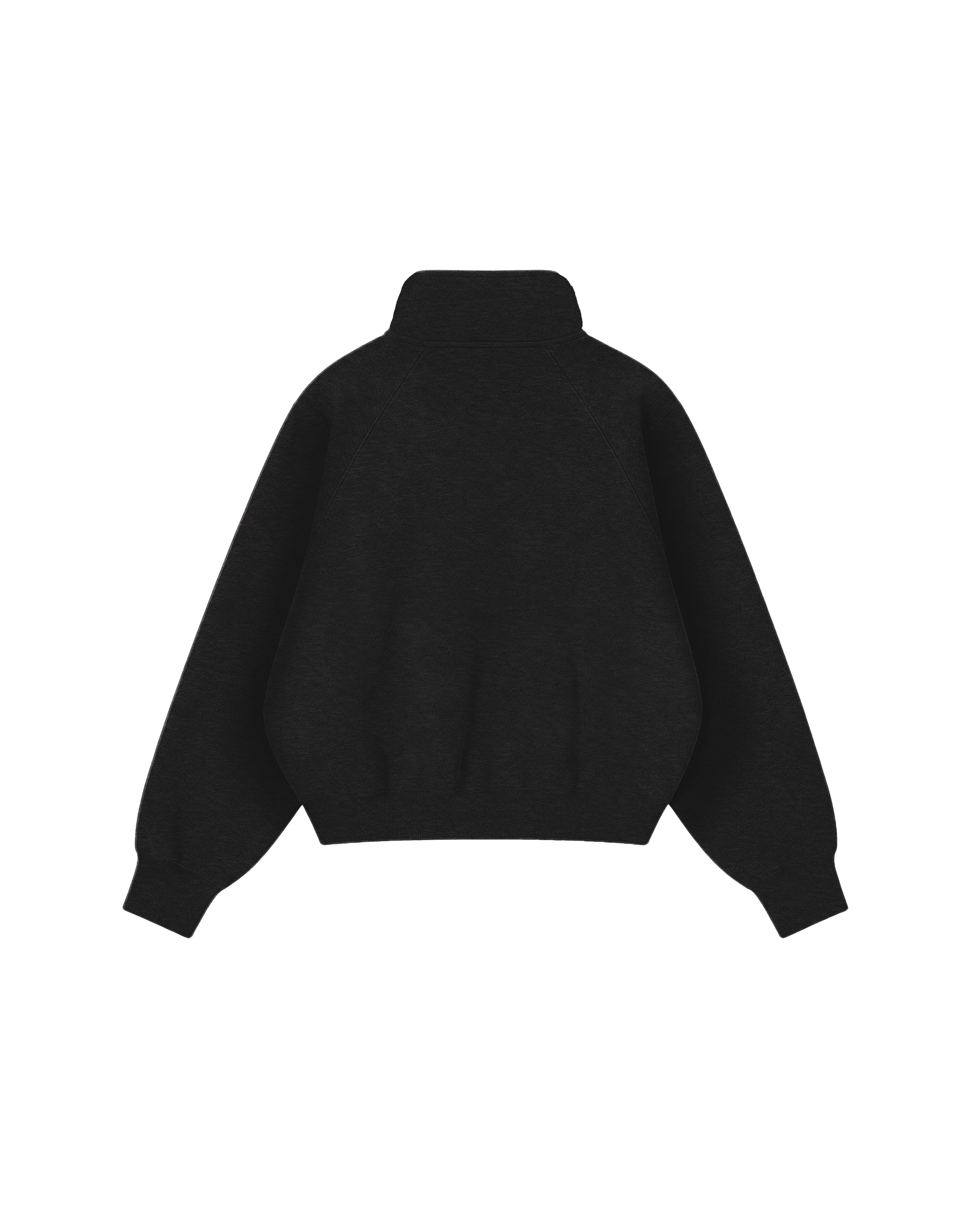 QUARTER ZIP - CURSIVE BLACK