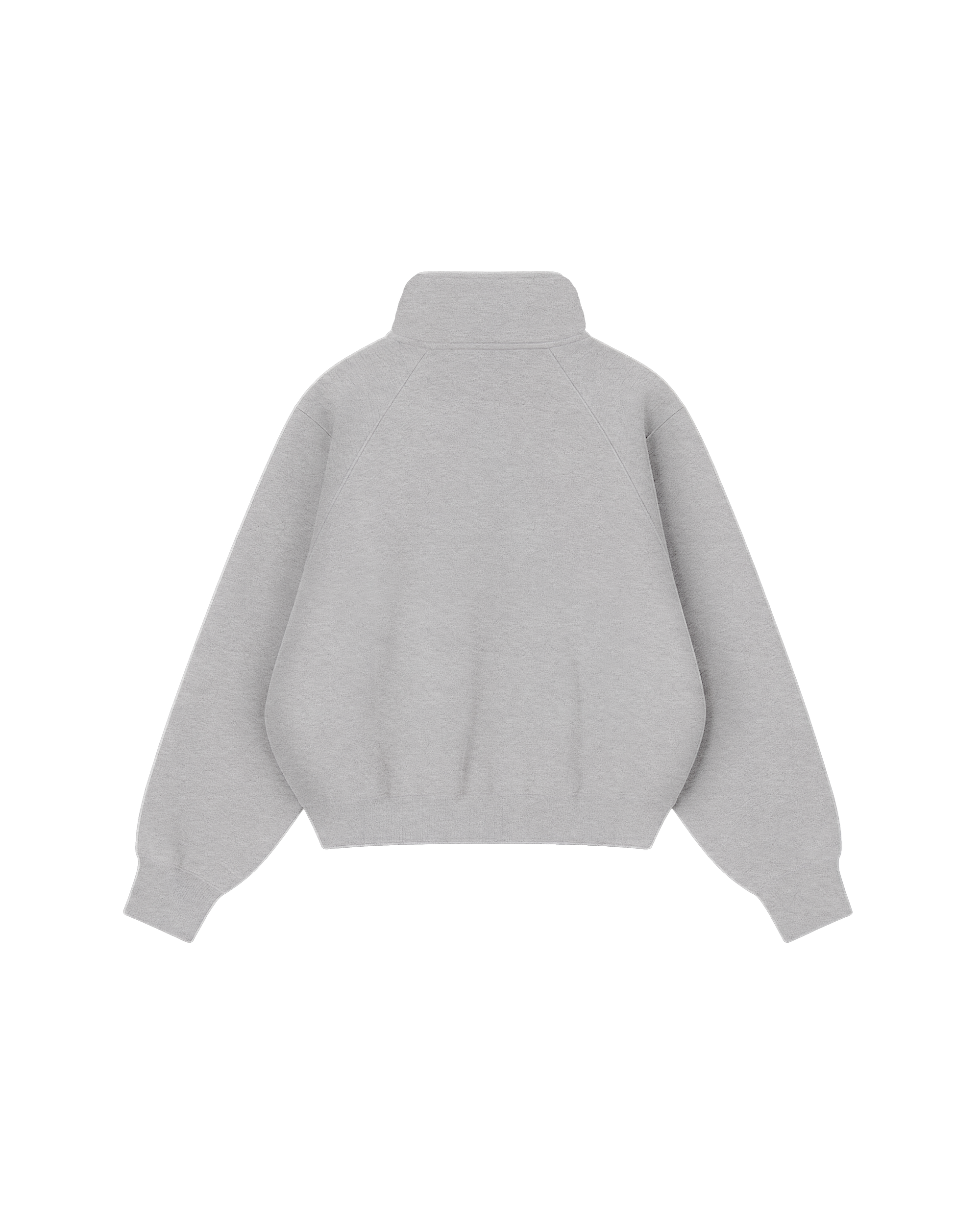 QUARTER ZIP - CURSIVE GREY