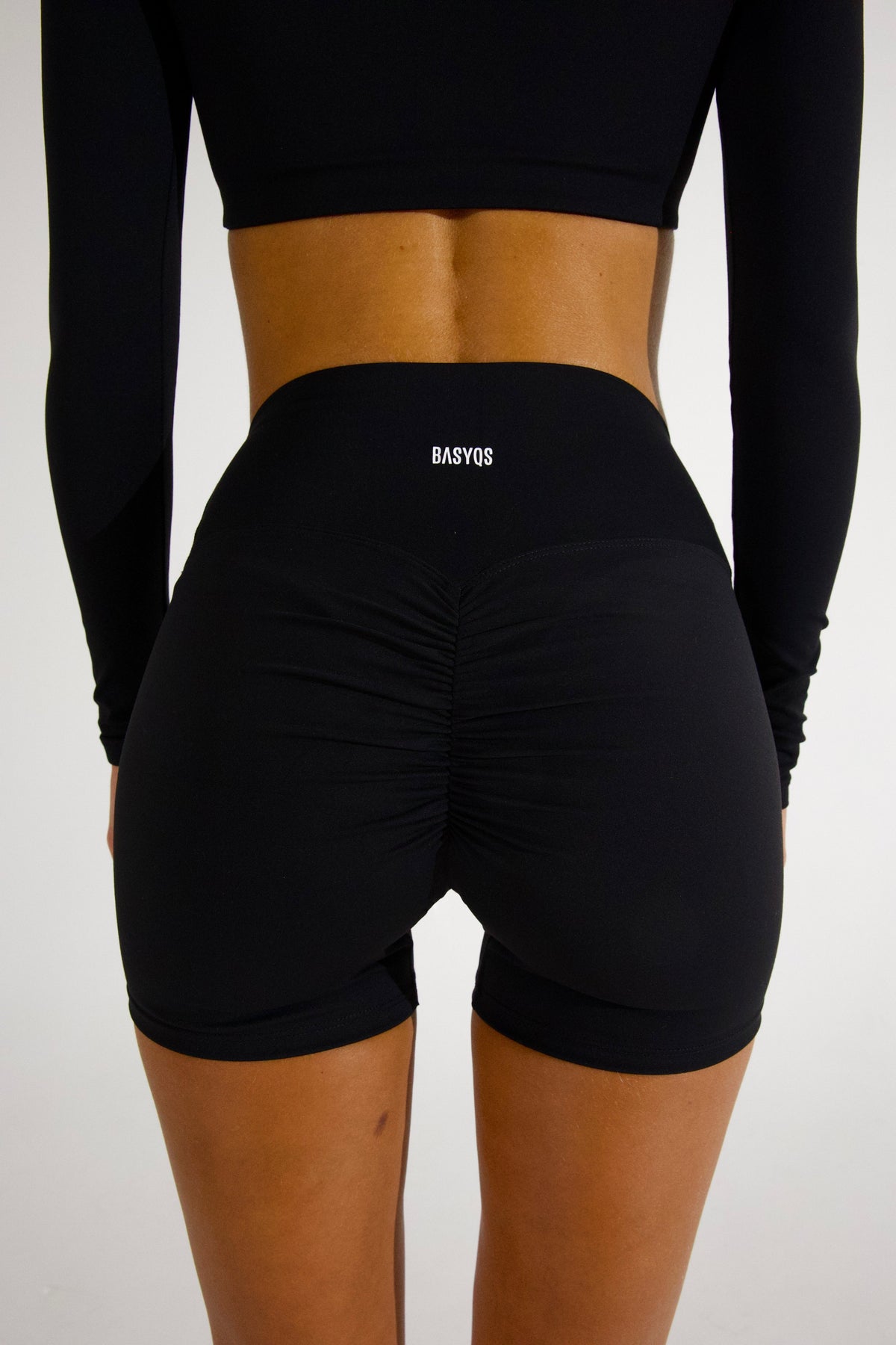 CLAUDIA SCRUNCH SHORTS - CAVIAR