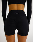 CLAUDIA SCRUNCH SHORTS - CAVIAR