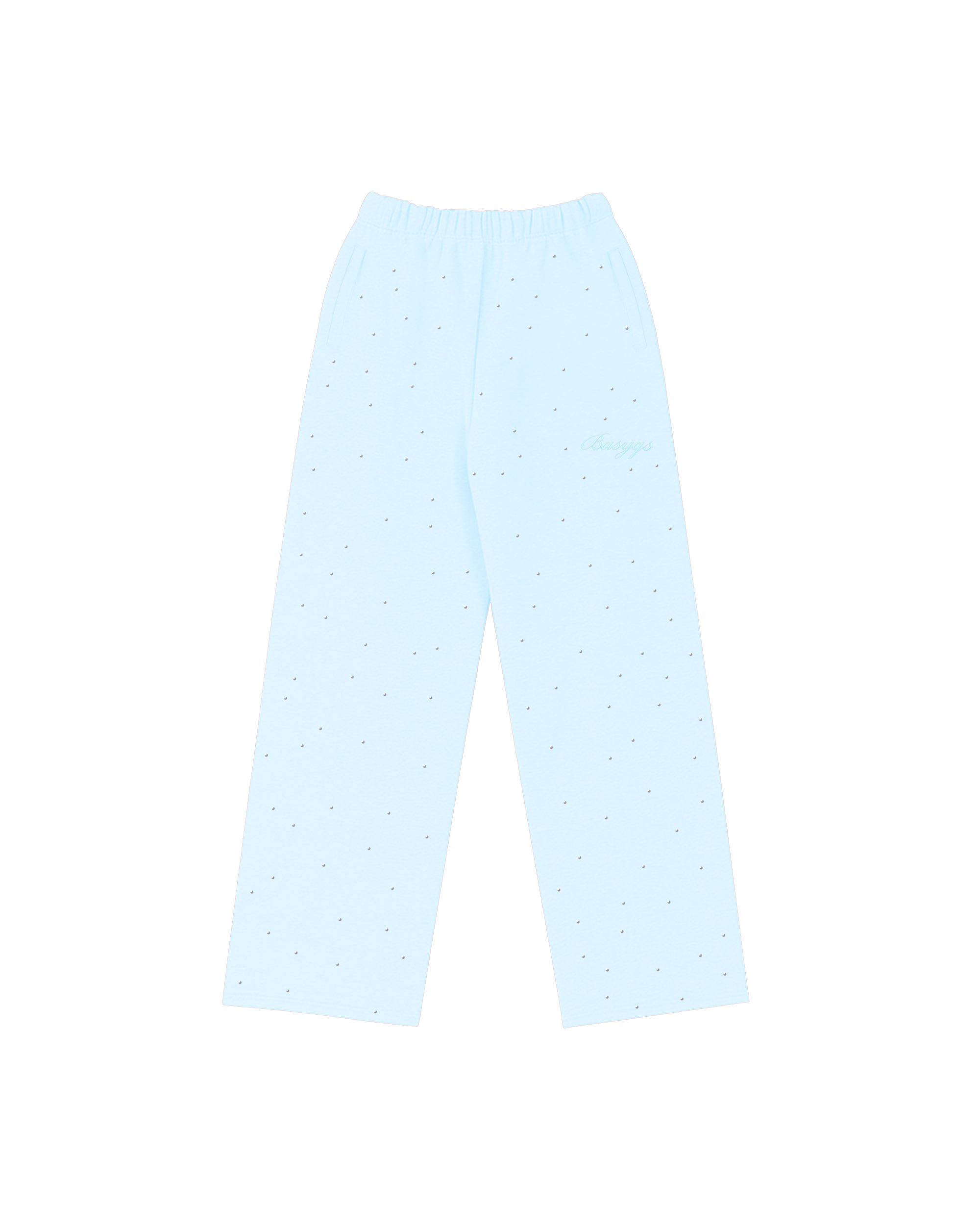 RHINESTONE SWEATS - BABY BLUE