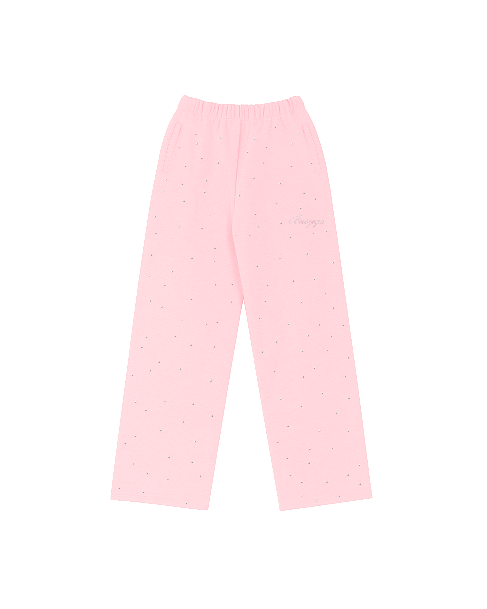 RHINESTONE SWEATS - BABY PINK
