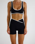 VIVIAN SHORTS - CAVIAR/WHITE TRIM