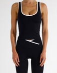 VIVIAN TANK - CAVIAR/WHITE TRIM