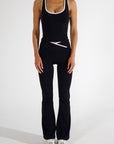 VIVIAN TANK - CAVIAR/WHITE TRIM