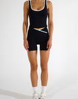 VIVIAN TANK - CAVIAR/WHITE TRIM