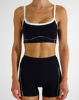 ELLIE SHORTS - CAVIAR/WHITE TRIM