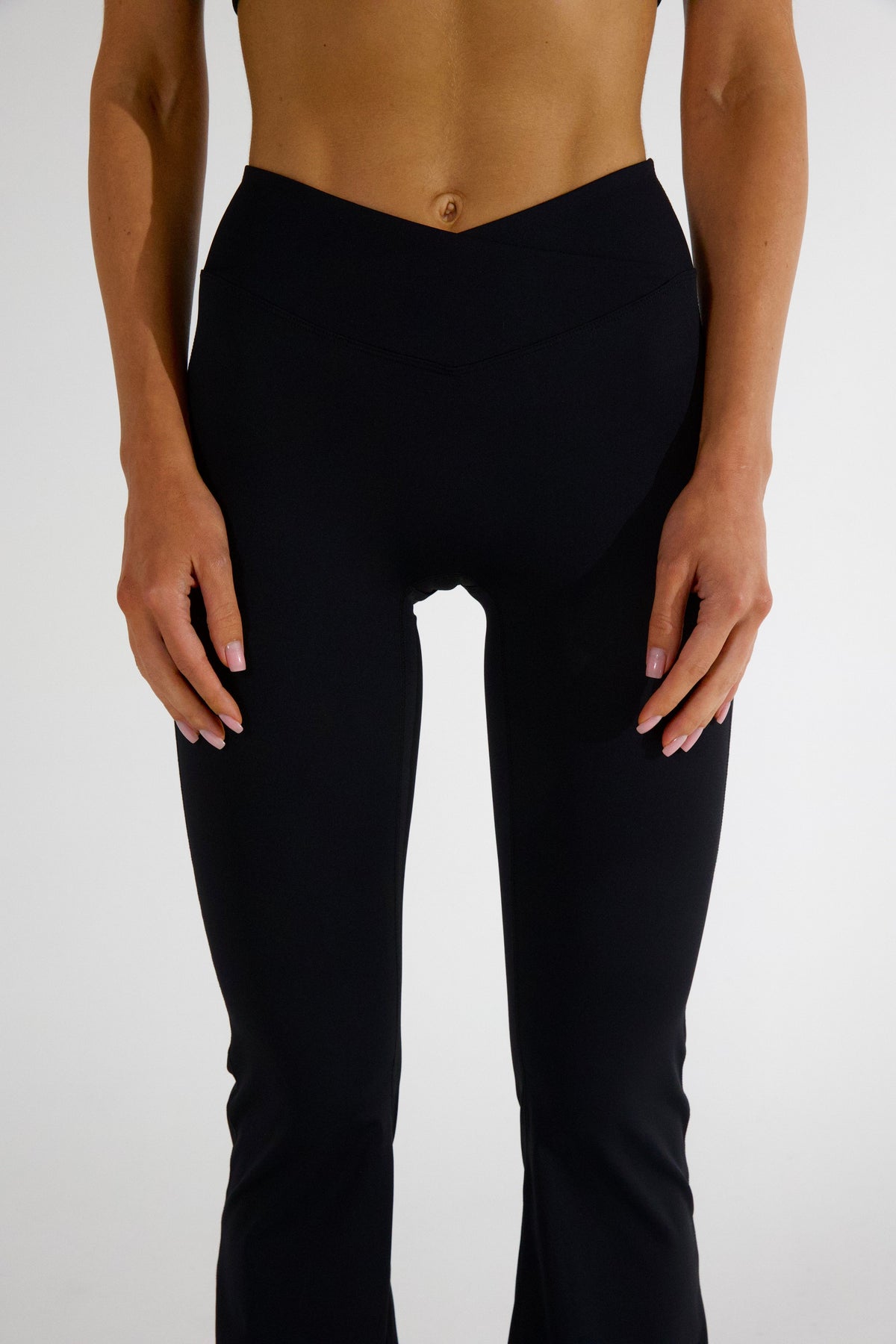 SIERRA SCRUNCH  FLARED PANTS - CAVIAR