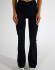 SIERRA SCRUNCH  FLARED PANTS - CAVIAR