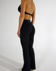 SIERRA SCRUNCH  FLARED PANTS - CAVIAR